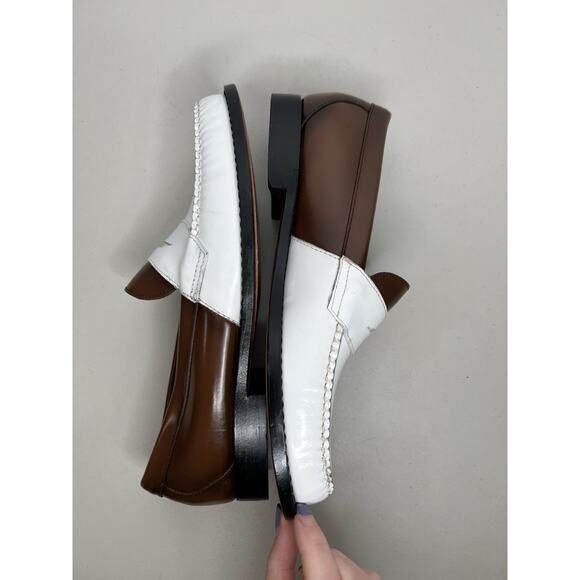 G.H. Bass & Co Weejuns Logan Colorblock Penny Loafer Brown White Men’s Size 8.5 - Picture 7 of 11
